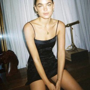 Realisation Par The Emilie Black Silk Mini Dress Size S